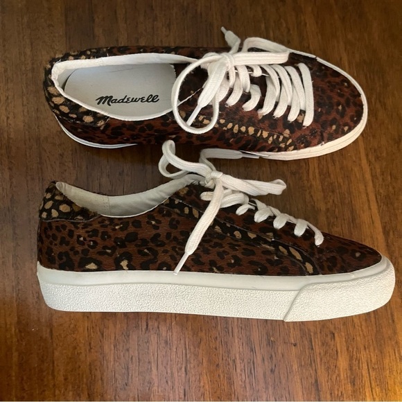 MADEWELL Leopard Print Dyed Calf Hair
Platform Sneakers. Women’s size 6.5. - Picture 9 of 14